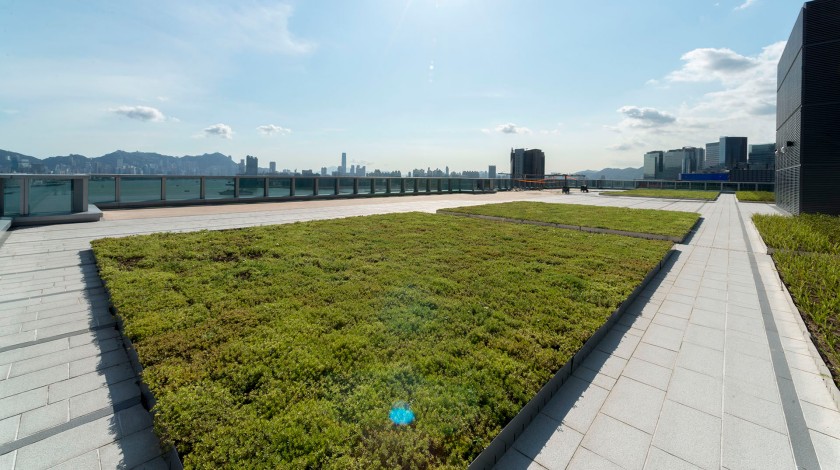 Residents enjoying the lush green spaces created by the HT-508 Green Roof Module.