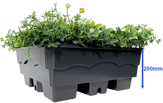 Rooftop landscape design with HT-5020 Rooftop landscape design using HT-5020 modular green roof trays